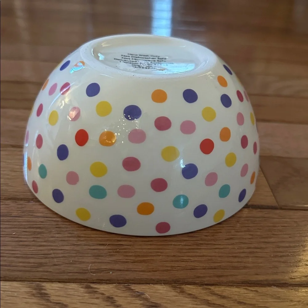 🟣 NEW Colorful Polka Dot Bowl pink yay! Purple yellow